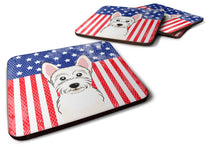 Load image into Gallery viewer, American Flag and Westie Foam Coaster