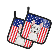 Load image into Gallery viewer, American Flag and Westie Pot Holders - Set of 2 - Heat-Resistant Kitchen Essentials BB2156PTHD