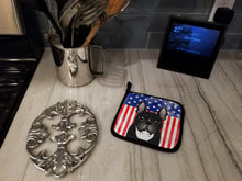 Load image into Gallery viewer, American Flag and French Bulldog Pot Holders - Set of 2 - Heat-Resistant Kitchen Essentials BB2157PTHD