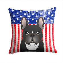 Load image into Gallery viewer, American Flag and French Bulldog Throw Pillow - 14x14 Decorative Pillow – Art for Your Home &amp; Patio BB2157PW1414