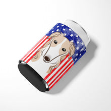 Load image into Gallery viewer, American Flag and Borzoi Can or Bottle Hugger BB2158CC