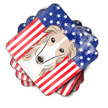 Load image into Gallery viewer, American Flag and Borzoi Foam Coaster