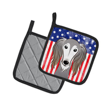 Load image into Gallery viewer, American Flag and Saluki Pot Holders - Set of 2 - Heat-Resistant Kitchen Essentials BB2159PTHD
