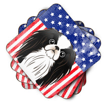 Load image into Gallery viewer, American Flag and Japanese Chin Foam Coaster