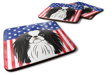Load image into Gallery viewer, American Flag and Japanese Chin Foam Coaster