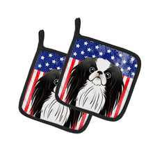Load image into Gallery viewer, American Flag and Japanese Chin Pot Holders - Set of 2 - Heat-Resistant Kitchen Essentials BB2160PTHD