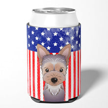 Load image into Gallery viewer, American Flag and Yorkie Puppy Can or Bottle Hugger BB2162CC