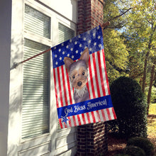 Load image into Gallery viewer, God Bless American Flag with Yorkie Puppy Flag Canvas House Size BB2162CHF