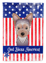 Load image into Gallery viewer, God Bless American Flag with Yorkie Puppy Garden Flag – Decorative Outdoor Yard Flag BB2162GF