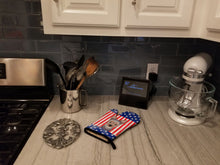 Load image into Gallery viewer, American Flag and Yorkie Puppy Oven Mitt BB2162OVMT