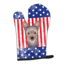 Load image into Gallery viewer, American Flag and Yorkie Puppy Oven Mitt BB2162OVMT
