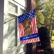 Load image into Gallery viewer, God Bless American Flag with Wirehaired Dachshund Flag Canvas House Size BB2163CHF