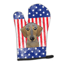Load image into Gallery viewer, American Flag and Wirehaired Dachshund Oven Mitt BB2163OVMT