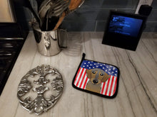 Load image into Gallery viewer, American Flag and Wirehaired Dachshund Pot Holders - Set of 2 - Heat-Resistant Kitchen Essentials BB2163PTHD