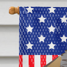 Load image into Gallery viewer, God Bless American Flag with Chocolate Labrador Flag Canvas House Size BB2164CHF