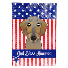 Load image into Gallery viewer, God Bless American Flag with Chocolate Labrador Flag Canvas House Size BB2164CHF