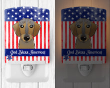 Load image into Gallery viewer, American Flag and Chocolate Labrador Ceramic Night Light BB2164CNL
