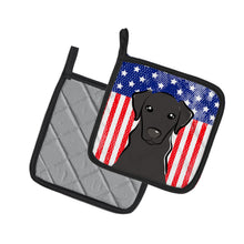 Load image into Gallery viewer, American Flag and Black Labrador Pot Holders - Set of 2 - Heat-Resistant Kitchen Essentials BB2165PTHD