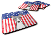 Load image into Gallery viewer, American Flag and Italian Greyhound Coasters - Set of 4 Lightweight Foam, Absorbent Drink Coasters BB2166FC
