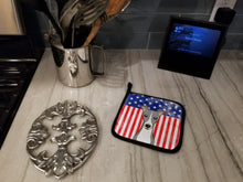 Load image into Gallery viewer, American Flag and Italian Greyhound Pot Holders - Set of 2 - Heat-Resistant Kitchen Essentials BB2166PTHD