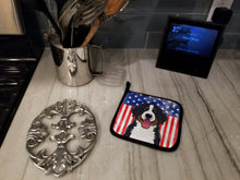 Load image into Gallery viewer, American Flag and Bernese Mountain Dog Pot Holders - Set of 2 - Heat-Resistant Kitchen Essentials BB2167PTHD