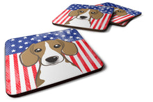 Load image into Gallery viewer, American Flag and Beagle Foam Coaster