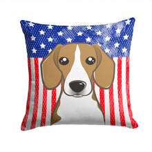 Load image into Gallery viewer, American Flag and Beagle Throw Pillow - 14x14 Decorative Pillow – Art for Your Home &amp; Patio BB2169PW1414