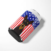 Load image into Gallery viewer, American Flag and Min Pin Can or Bottle Hugger BB2170CC