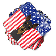 Load image into Gallery viewer, American Flag and Min Pin Foam Coaster