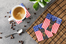 Load image into Gallery viewer, American Flag and Min Pin Foam Coaster