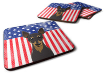 Load image into Gallery viewer, American Flag and Min Pin Foam Coaster