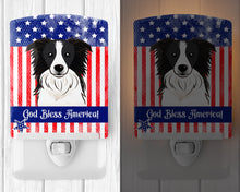 Load image into Gallery viewer, American Flag and Border Collie Ceramic Night Light BB2171CNL