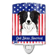 Load image into Gallery viewer, American Flag and Border Collie Ceramic Night Light BB2171CNL