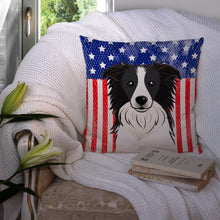 Load image into Gallery viewer, American Flag and Border Collie Throw Pillow - 14x14 Decorative Pillow – Art for Your Home &amp; Patio BB2171PW1414