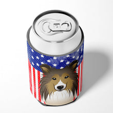 Load image into Gallery viewer, American Flag and Sheltie Can or Bottle Hugger BB2172CC