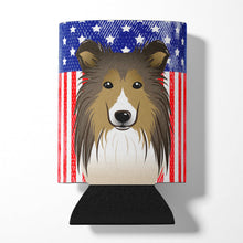 Load image into Gallery viewer, American Flag and Sheltie Can or Bottle Hugger BB2172CC
