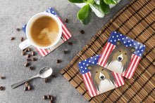 Load image into Gallery viewer, American Flag and Sheltie Foam Coaster