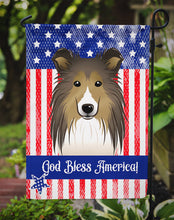 Load image into Gallery viewer, God Bless American Flag with Sheltie Garden Flag – Decorative Outdoor Yard Flag BB2172GF