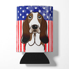 Load image into Gallery viewer, American Flag and Basset Hound Can or Bottle Hugger BB2173CC