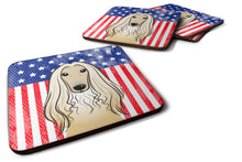 Load image into Gallery viewer, American Flag and Afghan Hound Foam Coaster