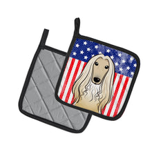 Load image into Gallery viewer, American Flag and Afghan Hound Pot Holders - Set of 2 - Heat-Resistant Kitchen Essentials BB2174PTHD