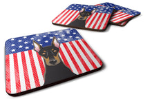 Load image into Gallery viewer, American Flag and Doberman Foam Coaster