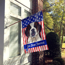Load image into Gallery viewer, God Bless American Flag with Saint Bernard Flag Canvas House Size BB2176CHF