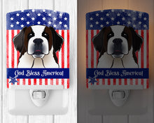 Load image into Gallery viewer, American Flag and Saint Bernard Ceramic Night Light BB2176CNL