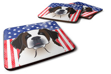 Load image into Gallery viewer, American Flag and Saint Bernard Foam Coaster