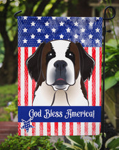 Load image into Gallery viewer, God Bless American Flag with Saint Bernard Garden Flag – Decorative Outdoor Yard Flag BB2176GF