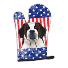 Load image into Gallery viewer, American Flag and Saint Bernard Oven Mitt BB2176OVMT