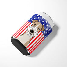 Load image into Gallery viewer, American Flag and Wire Haired Fox Terrier Can or Bottle Hugger BB2177CC