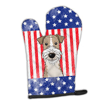 Load image into Gallery viewer, American Flag and Wire Haired Fox Terrier Oven Mitt BB2177OVMT