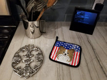 Load image into Gallery viewer, American Flag and Papillon Pot Holders - Set of 2 - Heat-Resistant Kitchen Essentials BB2178PTHD